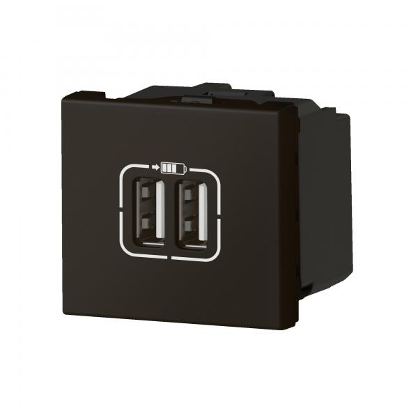 Vignette 3 produit Ref : 079194L | Chargeur 2 USB Type-A 2,4A 12W Mosaic 2 modules 230V ou 5V= - noir mat