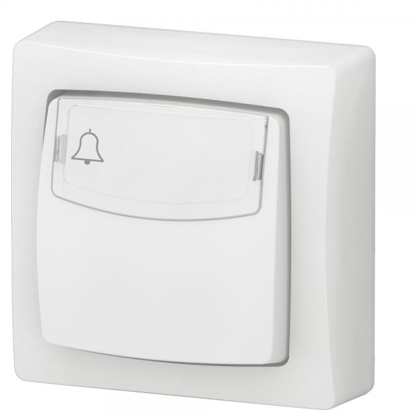Vignette 3 produit Ref : 086009L | Poussoir porte-tiquette Appareillage saillie complet 6A blanc