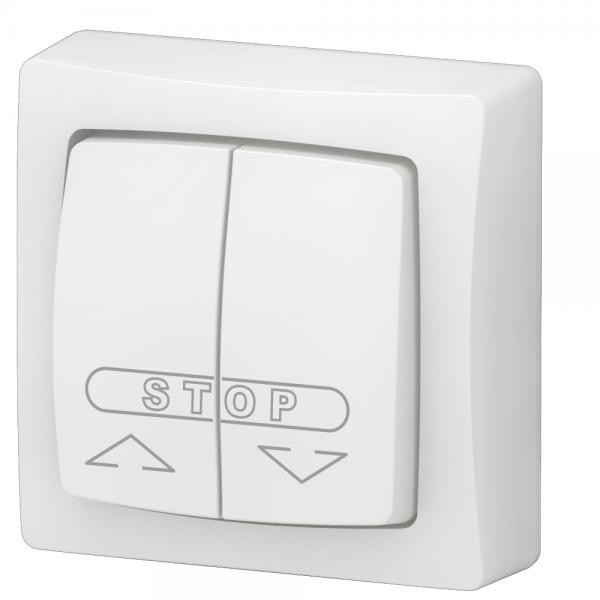 Vignette 3 produit Ref : 086010L | Double poussoir pour volets roulants Appareillage saillie complet - blanc