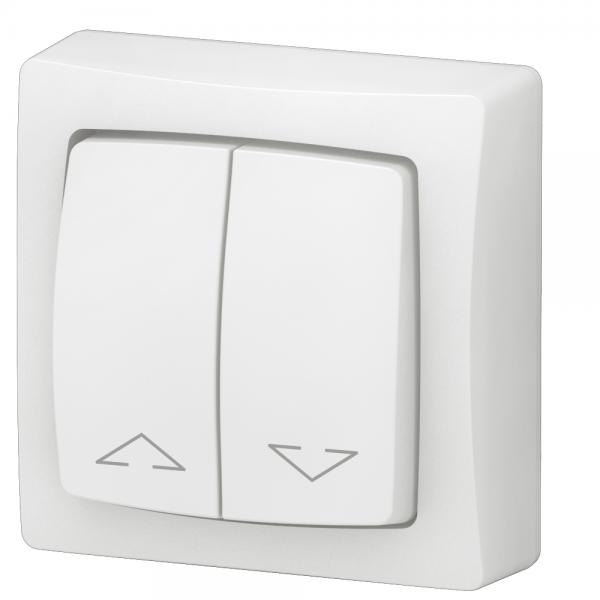 Vignette 3 produit Ref : 086013L | Double interrupteur pour volets roulants Appareillage saillie complet - blanc