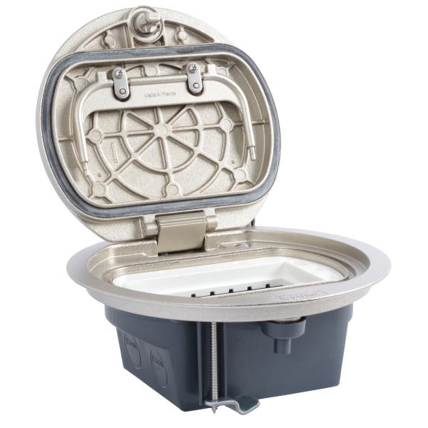 Vignette 3 produit Ref : 088064 | Boîte de sol IP66 4 modules avec couvercle sur charnière - inox