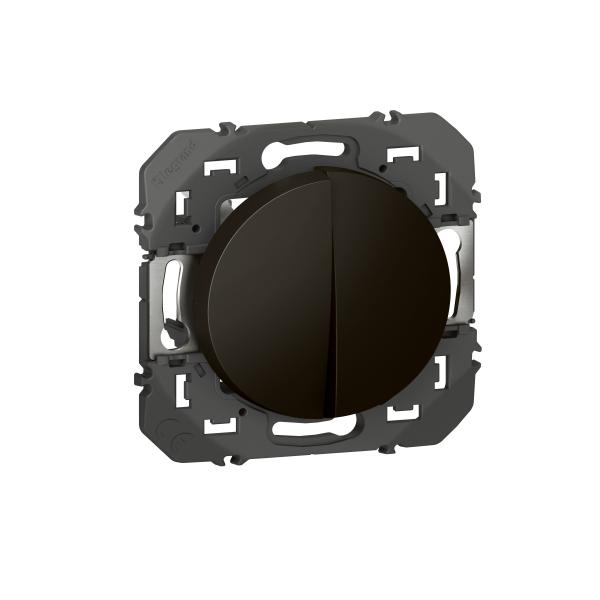 Vignette 3 produit Ref : 095266 | Interrupteur ou va-et-vient 10AX + poussoir 6A dooxie finition noir