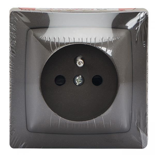 Vignette 3 produit Ref : 097631 | Prise de courant avec terre Appareillage Saillie bornes auto - Marron