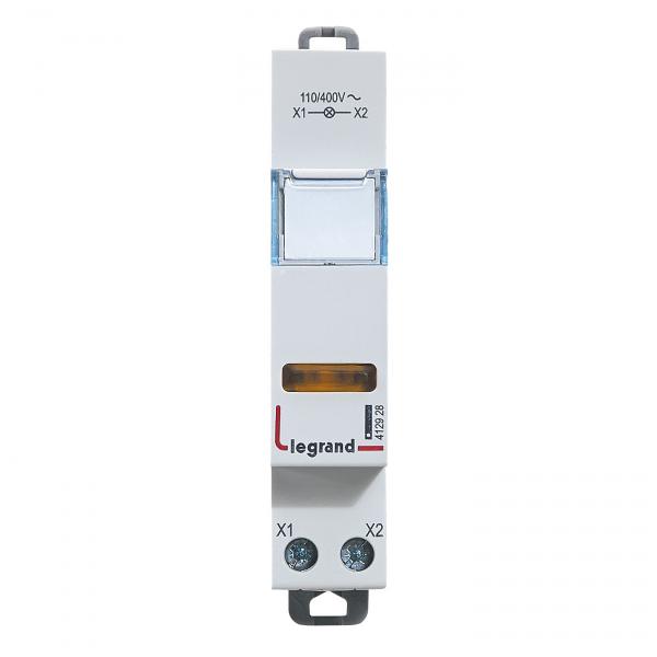 Vignette 3 produit Ref : 412928 | Voyant  LED CX simple 110V~  400V~  -  jaune  -  1 module