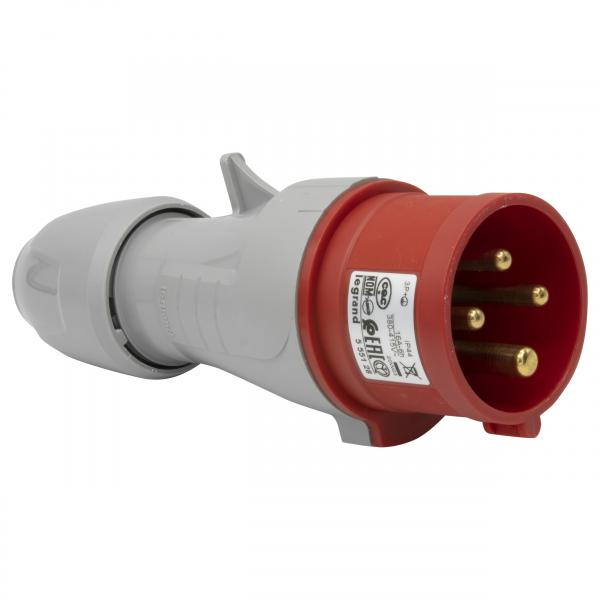 Vignette 3 produit Ref : 555128 | Fiche mobile droite P17 IP44 16A  -  380V~  415V~  -  3P+T