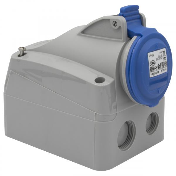 Vignette 3 produit Ref : 555154 | Prise saillie fixe P17 IP44 16A  -  200V~  250V~  -  2P+T