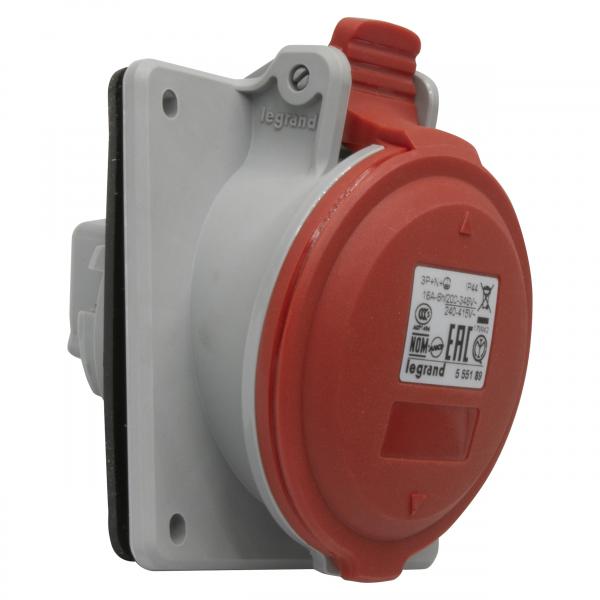 Vignette 3 produit Ref : 555189 | Prise  entraxes unifis fixe P17 IP44 16A  -  380V~  415V~  -  3P+N+T