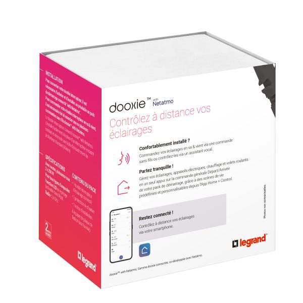 Vignette 3 produit Ref : 600082A | Interrupteur double avec Neutre connect dooxie with Netatmo sans plaque blanc