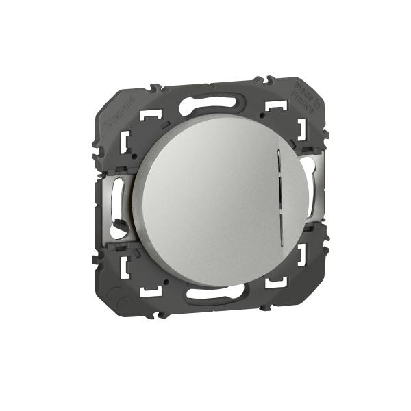 Vignette 3 produit Ref : 600116 | Poussoir simple avec voyant lumineux dooxie 6A 250V~ finition alu