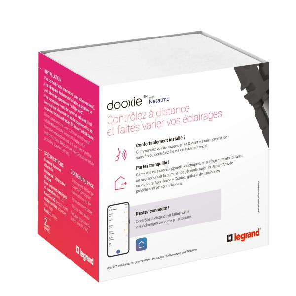 Vignette 3 produit Ref : 600190A | Interrupteur avec Neutre connect dooxie with Netatmo sans plaque alu