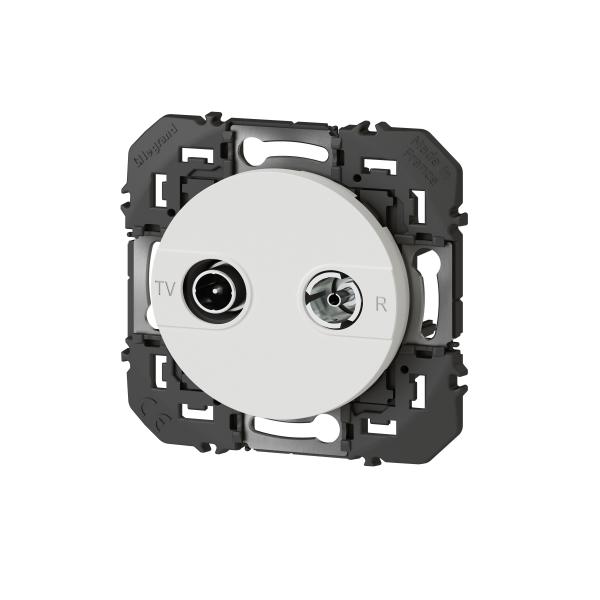 Vignette 3 produit Ref : 600354 | Prise TV-R dooxie - finition blanc - avec support