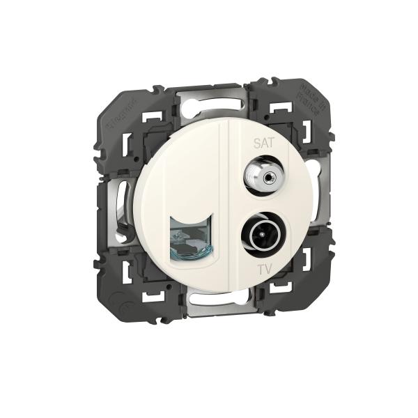 Vignette 3 produit Ref : 600358 | Prise TV - SAT + RJ45 cat6 STP compacte dooxie finition blanc
