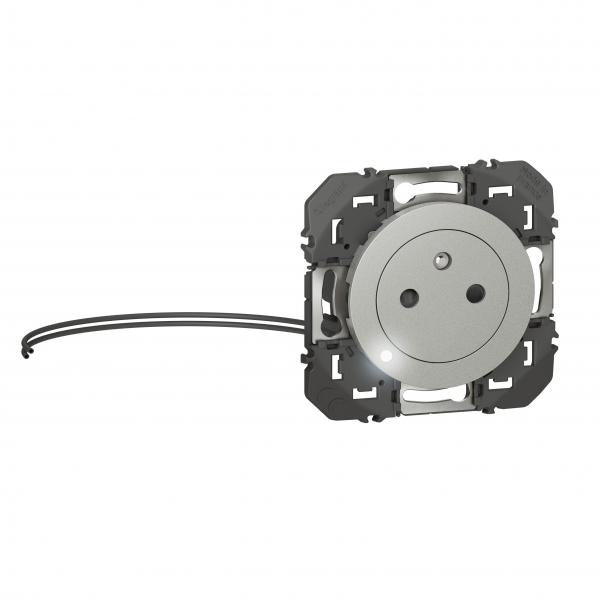 Vignette 3 produit Ref : 600420 | Prise de courant 2P+T  voyant Surface dooxie 16A finition alu