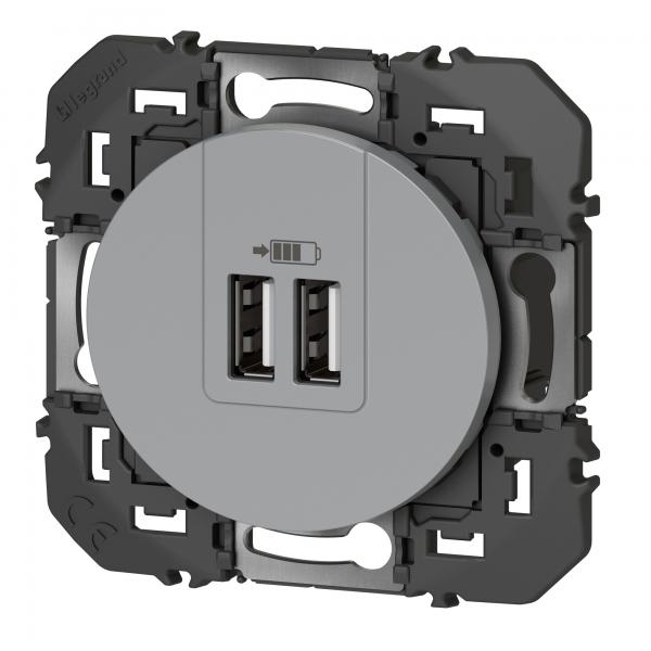 Vignette 3 produit Ref : 600443 | Double chargeur USB Type - A dooxie 3A finition alu