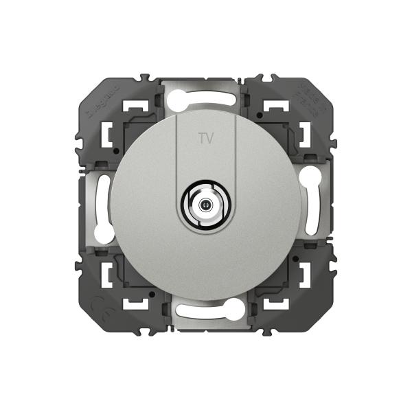 Vignette 3 produit Ref : 600450 | Prise TV type F  visser dooxie finition alu