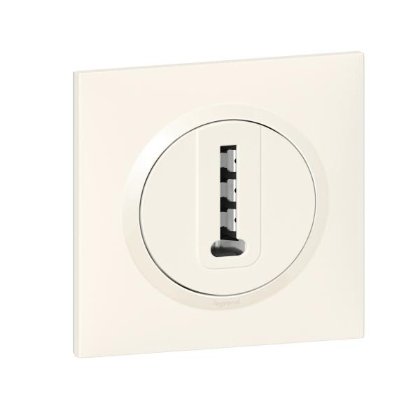 Vignette 3 produit Ref : 600768 | Prise tlphone en T dooxie one livr avec plaque carre blanche et griffes
