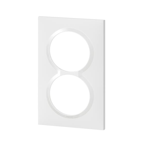 Vignette 3 produit Ref : 600807 | Plaque carre spciale dooxie 2 postes avec entraxe 57mm finition blanc
