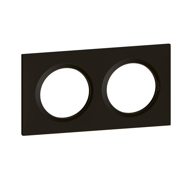 Vignette 3 produit Ref : 600862 | Plaque carrée dooxie 2 postes finition noir velours