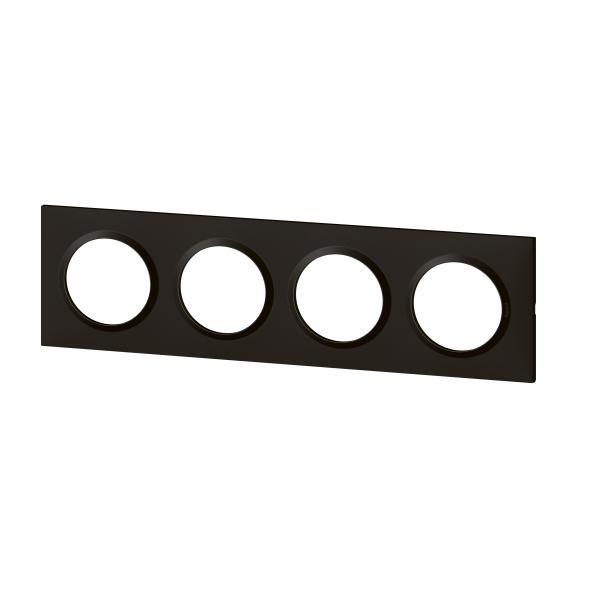 Vignette 3 produit Ref : 600864 | Plaque carre dooxie 4 postes finition noir velours