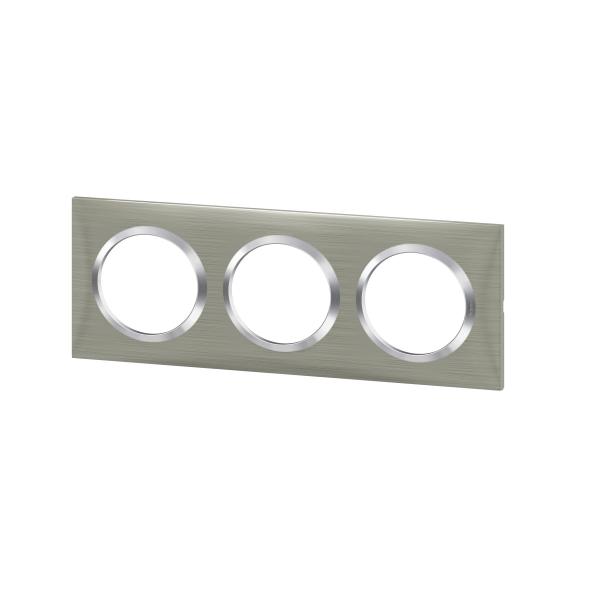 Vignette 3 produit Ref : 600873 | Plaque carre dooxie 3 postes finition effet inox bross