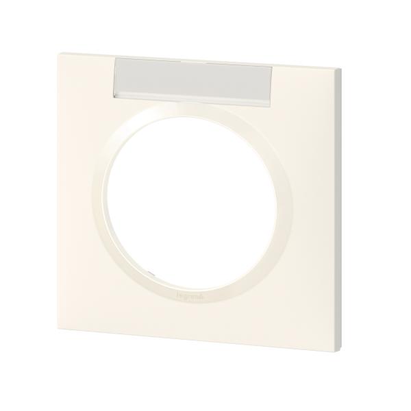 Vignette 3 produit Ref : 600942 | Plaque carre dooxie 1 poste finition blanc avec porte - tiquette