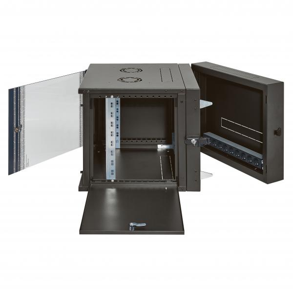Vignette 3 produit Ref : 646225 | Coffret pivotant 19pouces livré monté Linkeo capacité 21U - 1004x600x610mm