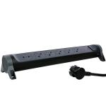 LEGRAND Rallonge 6x2p+t surface avec inter. parafoudre et cordon 1.5m - noir/gris 049427