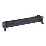 LEGRAND Rallonge 6x2p+t surface avec interrupteur et cordon 1.5m 3g 1mm - noir/gris 049456