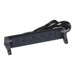 LEGRAND Rallonge 4x2p+t surface avec interrupteur et cordon 3m 3g 1.5mm - noir/gris 049460