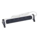 LEGRAND Rallonge 5x2p+t surface avec interrupteur et cordon 3m 3g 1.5mm - blanc/gris 049461