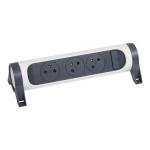 LEGRAND Rallonge 3x2p+t surface avec interrupteur sans cordon - blanc/gris fonc 049464