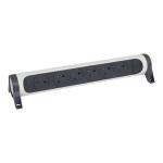 LEGRAND Rallonge 6x2p+t surface avec interrupteur sans cordon - blanc/gris fonc 049468