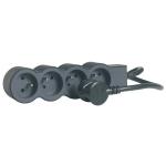 LEGRAND Rallonge 4x2p+t avec cordon 1.5m 3g 1mm - noir/gris fonc 049477