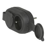 LEGRAND Fiche multiprise 2 prises de courant 2p+t 16a 230v avec sorties frontales antichoc avec bouchons ip4 050470