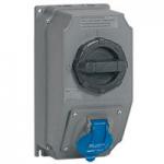 LEGRAND Coffret monoprise hypra ip44  -  1 prise 2p+t 16a 200v~  250v~ et 1 interrupteur 059203