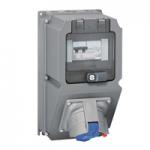 LEGRAND Coffret monoprise hypra ip44  -  1 prise 3p+n+t 63a 380v~  415v~ , 1 prisinter et 1 disjoncteur dif 059289