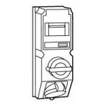 LEGRAND Coffret monoprise hypra ip44  -  1 prise 3p+n+t 32a 380v~  415v~ , 1 interrupteur et 1 disjoncteur  059608