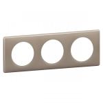 LEGRAND Plaque cliane laqu 3 postes  -  finition galet 066613