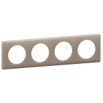 LEGRAND Plaque cliane laqu 4 postes  -  finition galet 066614