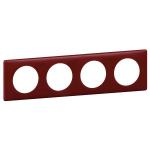 LEGRAND Plaque cliane poudr 4 postes  -  finition bordeaux 066754