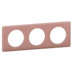 LEGRAND Plaque cliane poudr 3 postes  -  finition vieux rose 066763