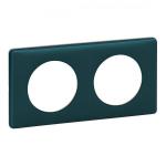 LEGRAND Plaque de finition cliane collection poudr 2 postes finition bleu vert avec systme de rattrapage des dfauts du mur 066772