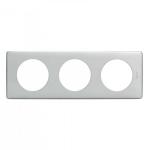 LEGRAND Plaque de finition cliane collection mtal 3 postes finition alu naturel avec systme de rattrapage des dfauts du mur 066783