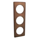 LEGRAND Plaque de finition cliane collection mtal 3 postes finition alu chocolat avec systme de rattrapage des dfauts du mur 066793
