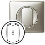 LEGRAND Enjoliveur doigt large cliane pour interrupteur bipolaire  voyant  -  finition titane 068323
