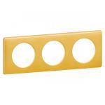 LEGRAND Plaque cliane mtal 3 postes  -  finition laiton 068793