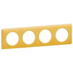 LEGRAND Plaque cliane mtal 4 postes  -  finition laiton 068794