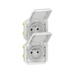 LEGRAND Prise de courant 2x2p+t verticale plexo composable blanc 069643L