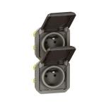 LEGRAND Prise de courant 2x2p+t verticale plexo composable anthracite 069843L