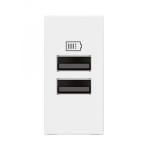 LEGRAND Chargeur 2 usb type-a 3a mosaic - 1 module blanc pour poste de travail 077660L